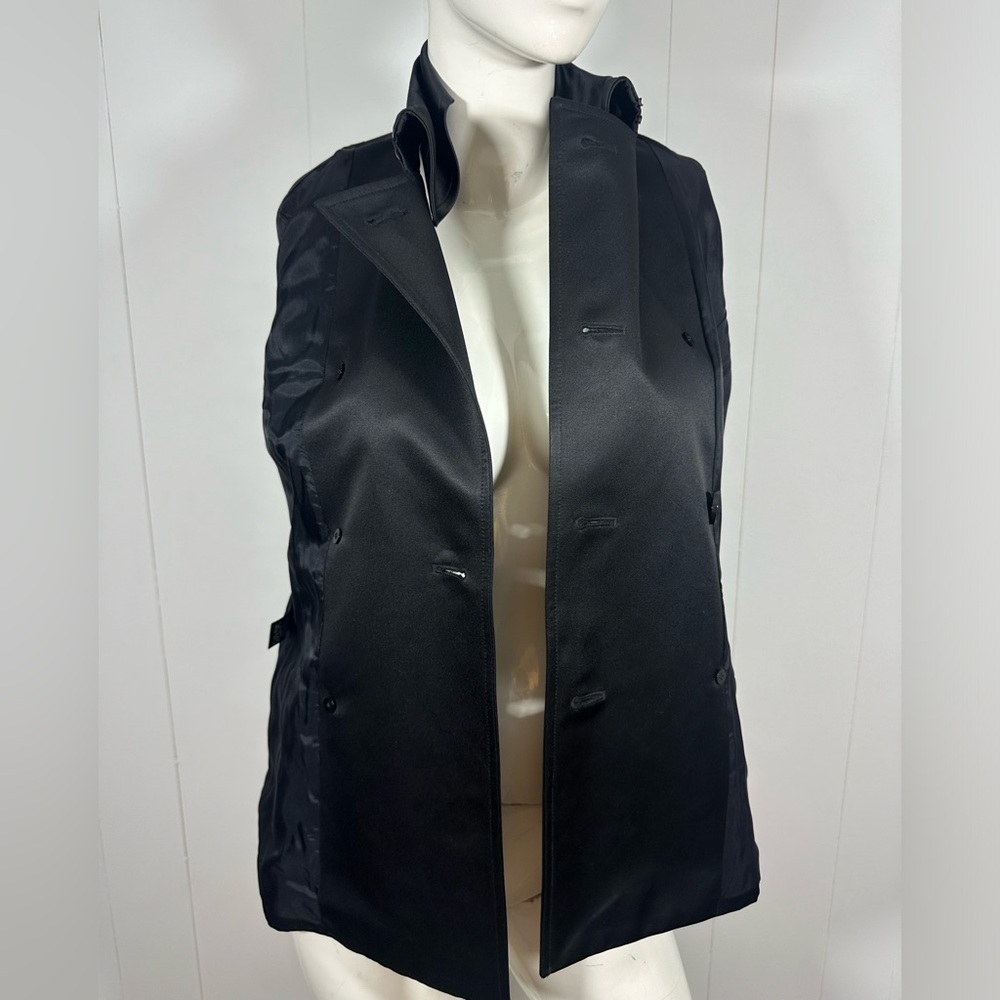 Lauren Ralph Lauren Short Trench Double Breasted Sz M w Belt - Picture 5 of 12